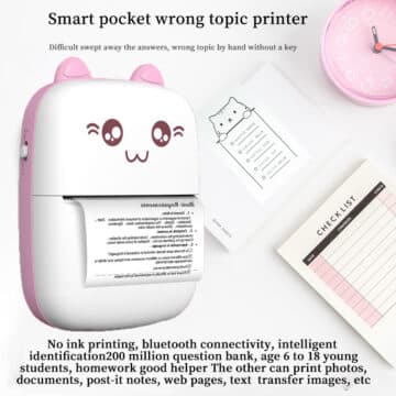 Portable Mini Printer Hot Printing Self-adhesive Thermal Inkless Wireless Printer